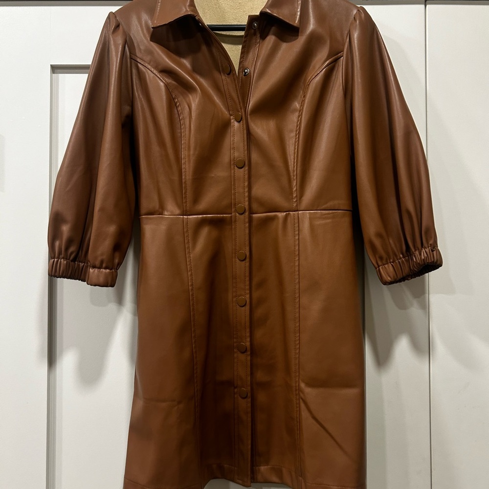 ILLA ILLA Tan Faux Leather Coat